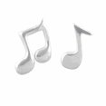 thumbnail image 1 of Aretes de Nota Musical Asimétrica para Adolescentes en Plata Esterlina, 1 of 1