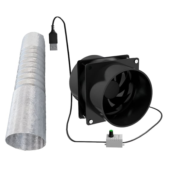 HIBIBUD 12 Volt Window Ventilation Fan,Black