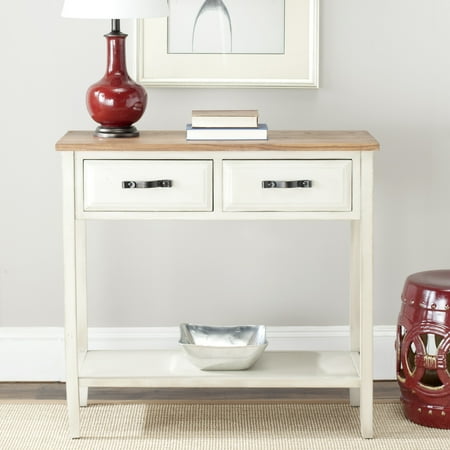 SAFAVIEH Carol Rustic Console with Storage Drawers White Birch