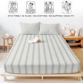 thumbnail image 5 of Twin XL Size Fitted Sheet Set - Sage Green Striped 2 Piece Bedding Sets 16" Deep Pocket Fitted Sheet with 1 Pillowcases, Sage Green White Stripes Farmhouse Brushed Microfiber Hotel Luxury Bed Sheets, 5 of 9