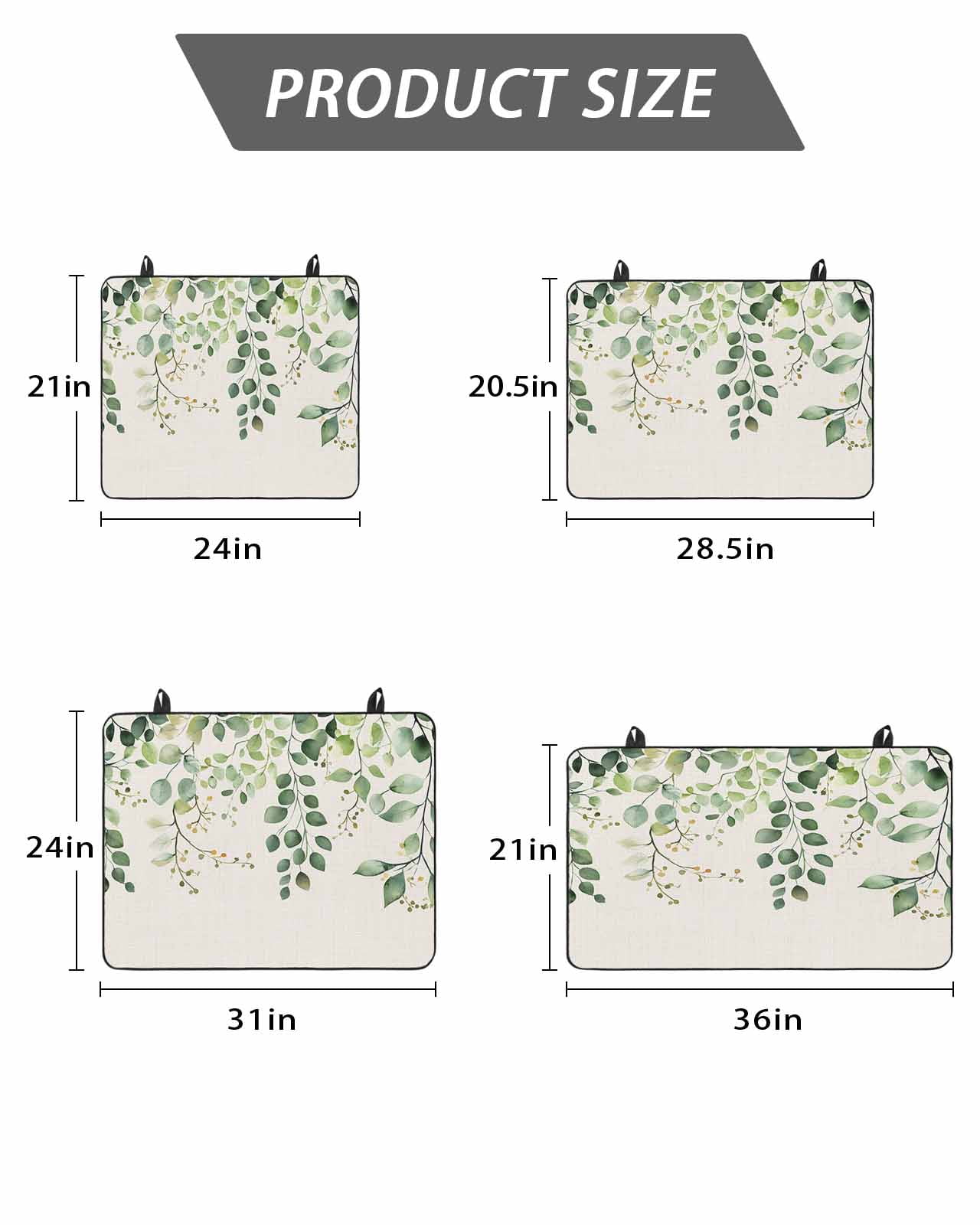 Stove Top Covers for Electric Stove, Green Eucalyptus Glass Stovetop Cover Protector, Vintage Leaves Flower Spring Summer Induction Cooktop Protector Oven Mat for Kitchen Countertop 24"x21"