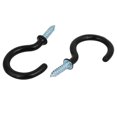 thumbnail image 2 of Unique Bargains 1-1/2 Inch Plastic Coated Screw-in Open Cup Ceiling Hooks Hangers Black 15pcs, 2 of 2