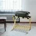thumbnail image 3 of Solid Wood Folding Luggage Rack with Heavy-duty Straps and Shelf - New Natural, 3 of 6