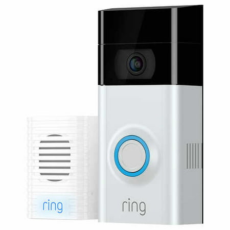 RING Video Doorbell 2 w/ Bonus Chime and 1 Year Ring Video Cloud (Best Ring Cycle Recording)