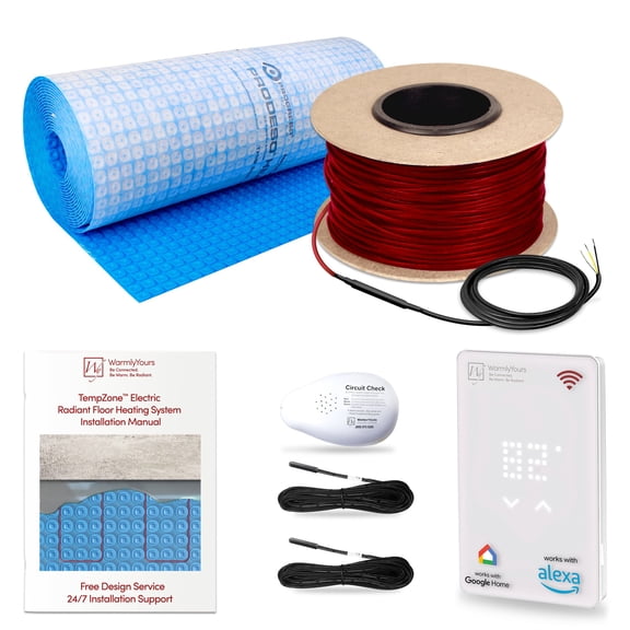 WarmlyYours 12 Sq Ft 120V Heated Floor System Kit with UWG5 WiFi Thermostat
