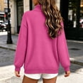 thumbnail image 4 of Klisyaur Womens Cable Knit Sweaters Long Sleeve Collared Zip Up Pullover Tops Loose Comfy Casual Warm Fall Winter Sweater, 4 of 6