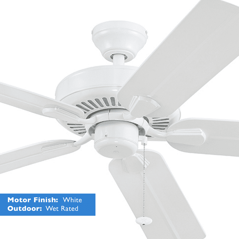 Better Homes Gardens 52 White Outdoor Ceiling Fan Wet Rated 5 Blade Com