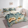 thumbnail image 2 of Manfei Lovely Camper 7 Pieces Full Size Bedding Sets,Green Pine Trees Pattern Full Size Bed in a Bag,Light Gray Reversible, 2 of 7