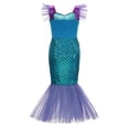 thumbnail image 4 of Disfraz de la Sirenita Ariel para niña, conjunto de vestido de sirena, ropa de Halloween, 4 of 5