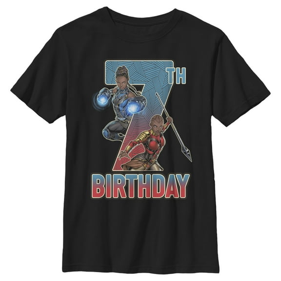 Boy's Marvel Shuri and Okoye 7th Birthday Graphic T-Shirt
