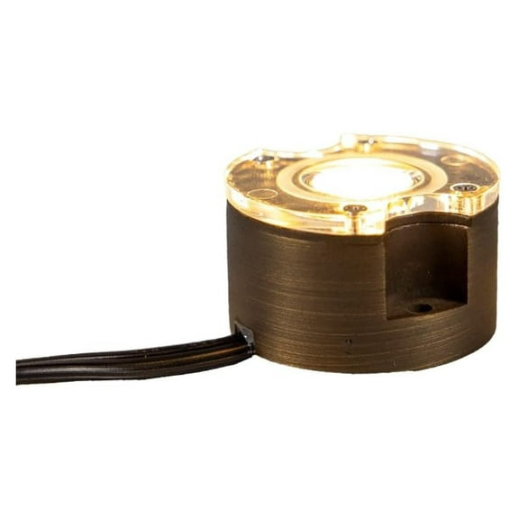 12V 3.5W 2700K Warm White IP67 Watertight 330 Lumen Solid Brass BuddyPro Plus LED Puck Light for Deck, Step or Hardscape Outdoor Lighting