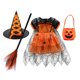 thumbnail image 1 of Disfraz de calabaza de Halloween para niños y niñas, con capa, vestido de tutú para niños pequeños, Cosplay de bruja, espectáculo de escenario escolar, vestido de disfraz de Carnaval, 1 of 2