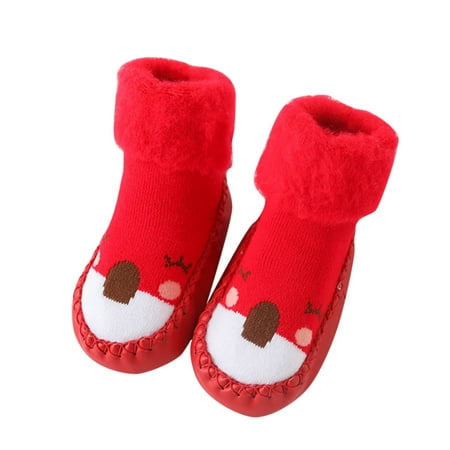 

GEZHEN Cute Children s Walking Shoes Boys Girls Floor Sneakers Flat Bottom Non Slip Plush Warm Cozy Cartoon Patterns Children Toddler Autumn and Winter Sports Soles for Comfort Pattern