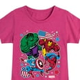 thumbnail image 3 of Marvel The Avengers - America Stickers Style - Toddler And Youth Girls Fitted Short Sleeve Graphic T-Shirt, 3 of 5