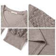 thumbnail image 6 of UVN Blouses for Women Dressy Lace Long Sleeve Shirts Fall Casual V Neck Tunic Tops, 6 of 9