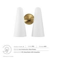 thumbnail image 5 of Modway Beacon 2-Light Wall Sconce in Opal Satin Brass, 5 of 7
