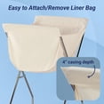 thumbnail image 5 of Laundry Cart With Wheels, Collapsible with Removable Liner, Rolling Hamper Cart with Tubular Metal Frame, White Bag Included – Measures 23" x 18" x 32", 5 of 9