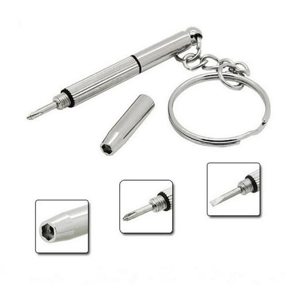 Limei Repair Tool 3 in 1 Mini Stainless Steel Screwdriver Keychain Eyeglass Repair kit - 10 Pack SCREWDRIVER for Optical/Glasses/Eyeglass Frames/Sunglasses/Jewellery/Watches Fix Glasses, Change Watch