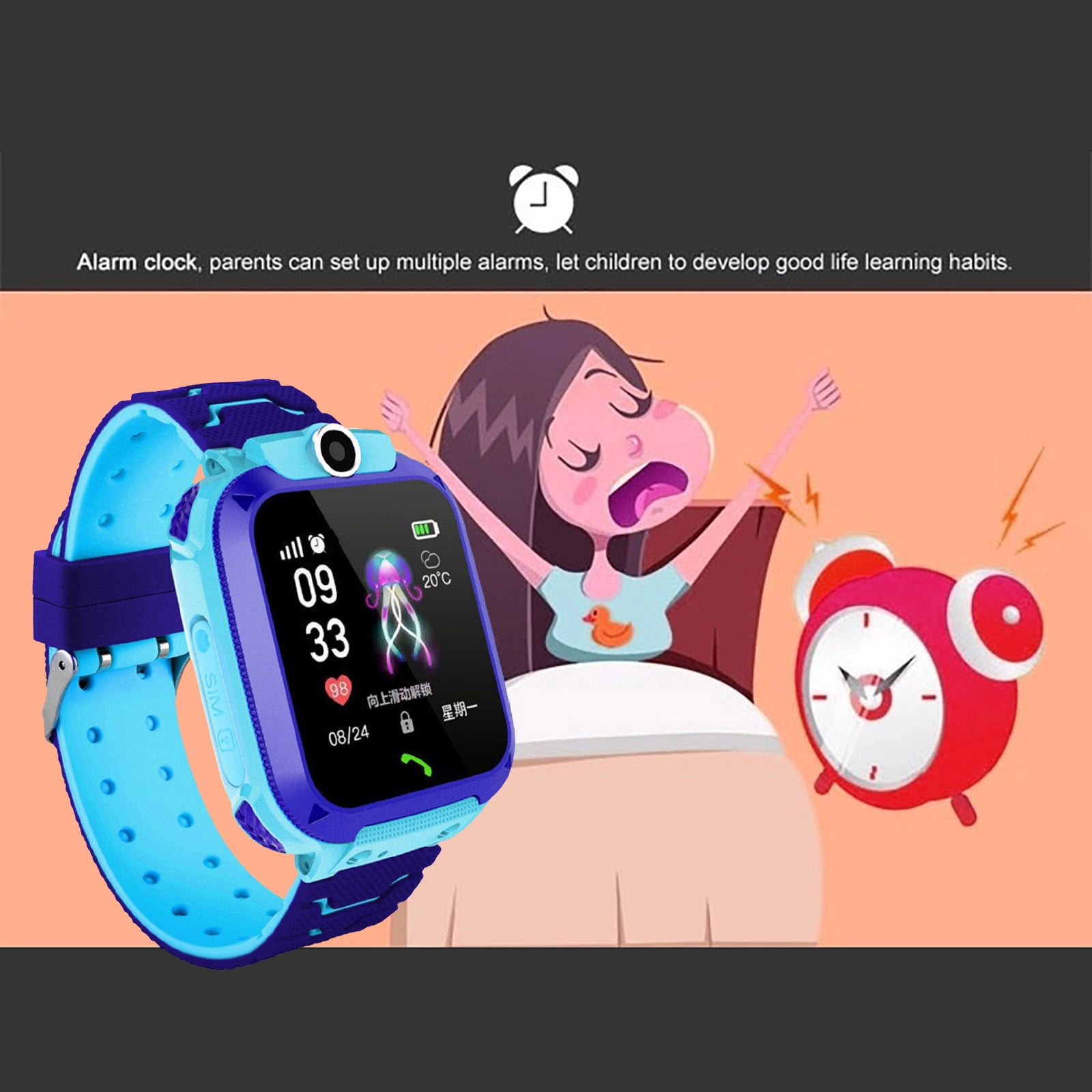 Kids Smart Watch with GPS Tracker & Two-Way Calling, 1.44" HD Touch Screen, Parental Controls, IPX6 Waterproof, SIM Card Compatible, Perfect for Boys & Girls Ages 3-12, Pink
