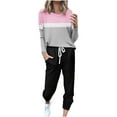 thumbnail image 2 of WQJNWEQ Women's Two Piece Tracksuit Set Long Sleeve Sweatsuit Jogger Workout Set Loose Two-piece Sets Solid Casual Pants Sweatsuit, 2 of 5