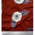 thumbnail image 1 of Soimoi Red Cotton Voile Fabric Leaves & Anemone Floral Printed Craft Fabric by the Yard 56 Inch Wide, 1 of 3