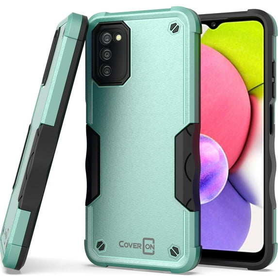 CoverON For Samsung Galaxy A03s Case, Military Grade Heavy Duty Rugged Phone Cover Grip, Green
