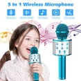 thumbnail image 5 of BONAOK 2 Pack Wireless Bluetooth Karaoke Microphone for Kids, 5-in-1 Portable Handheld Mic Speaker Machine,Kids Toys for Girls Boys Gift Birthday(Rose Gold & Blue), 5 of 7