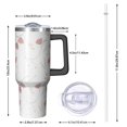 thumbnail image 2 of Floral 40oz Tumbler– Stainless Steel Insulated Tumbler with Handle and Straw, Large Capacity Travel Cup for Hot & Cold Drinks,Thanksgiving,Christmas, Spring,Flower, 2 of 6