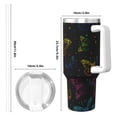 thumbnail image 4 of Sikiie Butterfly Insulated Stainless Water Bottle Lid Travel Mug Cup Insulated Tumblers Cup 40oz Ice Bully With Handle, 4 of 8