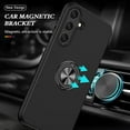 thumbnail image 6 of for Samsung Galaxy S24 Case, Built in Hidden 360° Rotatable Kickstand Magnetic Metal Ring Holder,  Grade Shockproof Protective Phone Cover(Black), 6 of 8