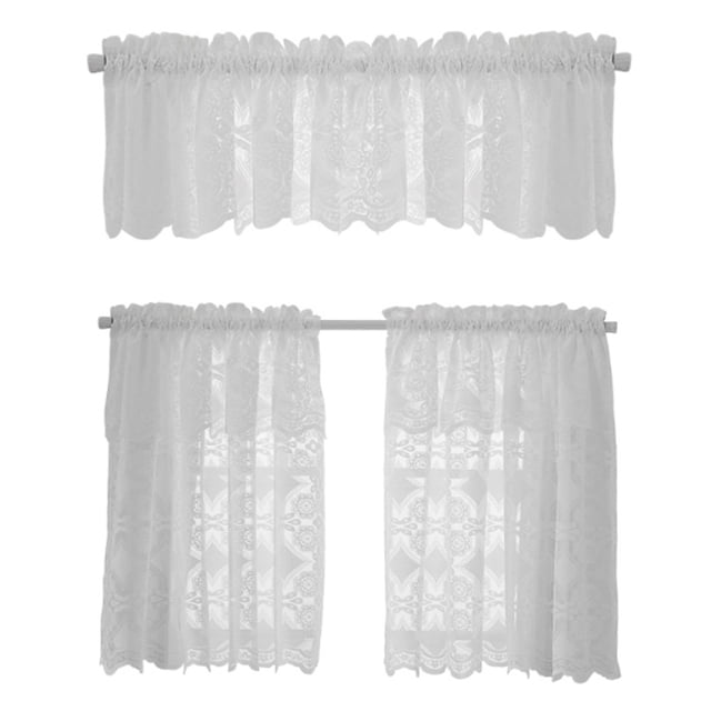 Paneles cortos de poliéster para una decoración elegante en la cocina y el dormitorio, cortinas modernas de gasa de tul blanco