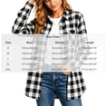 thumbnail image 3 of TRUNZI Women's Button Down Plaid Shirts Long Sleeves Lapel Collar Casual Regular Fit Shackets with Chest Pocket,Black,Size L, 3 of 8