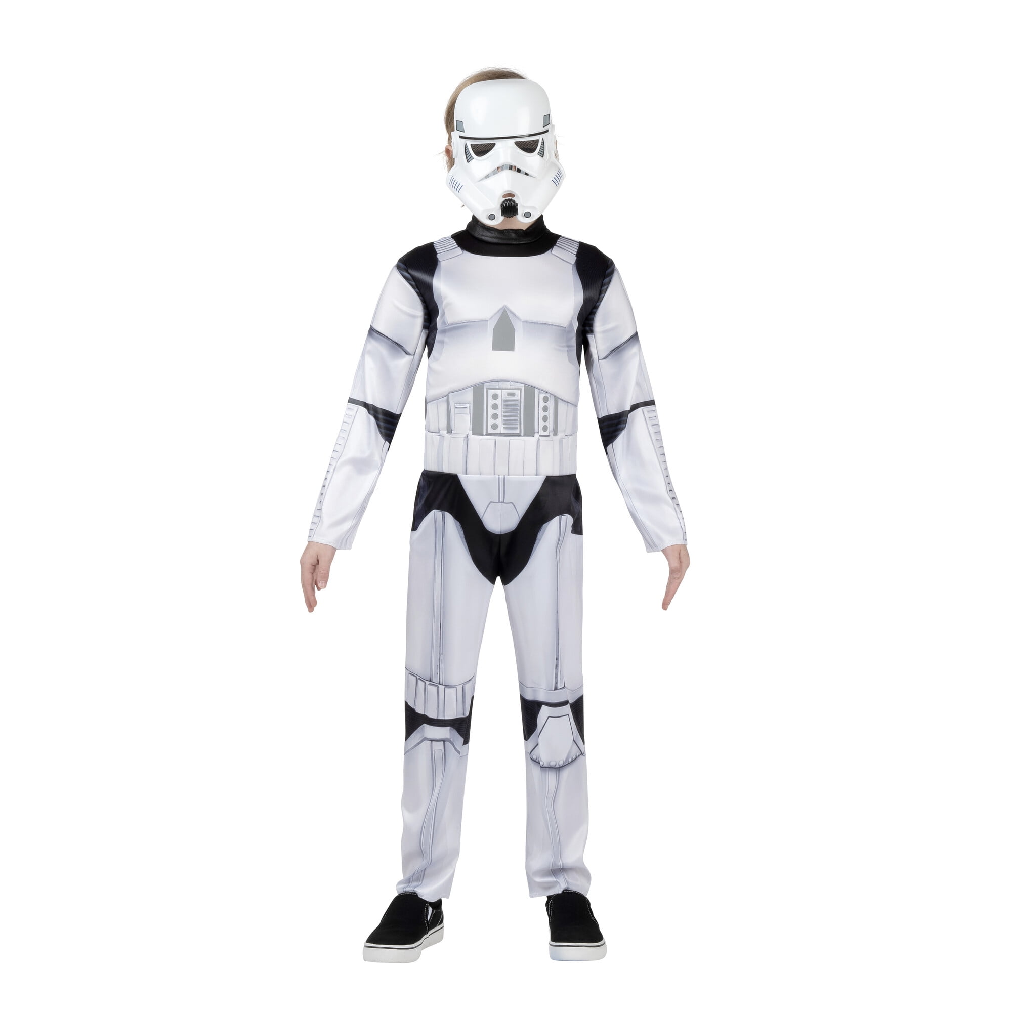 STAR WARS Stormtrooper Official Boys Youth Halloween Costume Medium - Padded Jumpsuit with Plastic Mask and Reflective Torso