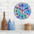 thumbnail image 3 of Yayeee 10" Wall Clock Battery Operated Quartz Round Silent Non-Ticking Home Decor,Neon Starfish Pattern, 3 of 6