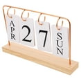 thumbnail image 4 of Miangastore Calendrier Perpétuel Réutilisable avec Base en Bois et Cadre en Fer Calendrier Vintage pour Bureau Maison Quotidien Calendrier Rabattable pour Bureau, 4 of 8