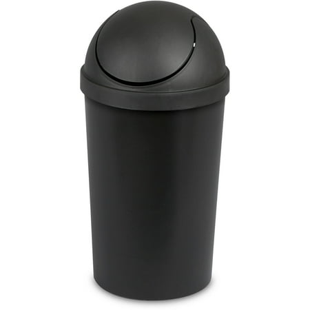 Sterilite 3-Gal Swing-Top Wastebasket, Black