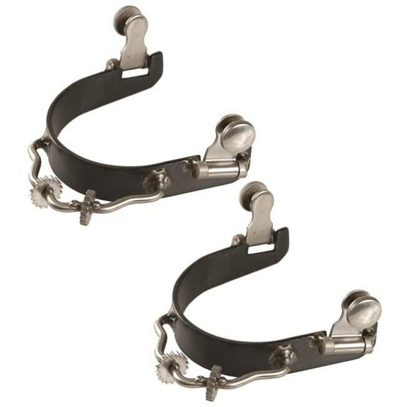 Jacks 1251 Black Steel Bumper Spurs with Rowel