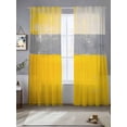 thumbnail image 2 of Watercolor Yellow Gray Sheer Curtains for Living Room Bedroom, Light-filtering Sheer Curtain, Color Block Rod Pocket Voile Window Treatment Drapes, 52’’Wx108’’L, 2 Panels Set, 2 of 7