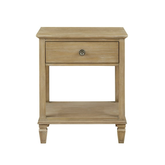 Ergode Nightstand - Timeless Charm, Rustic Natural Finish, Pull-Out Drawer, Spacious Lower Shelf, Sturdy Wood Legs - Enhance Your Bedroom Decor!