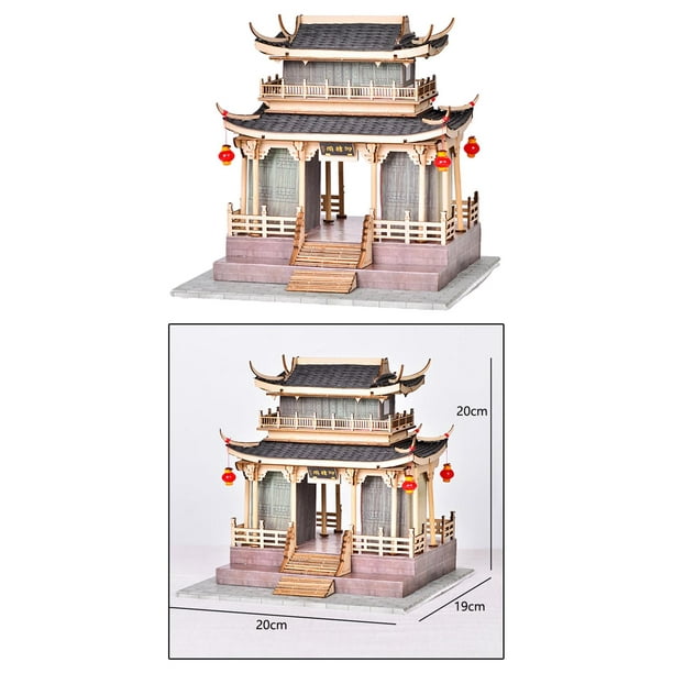3D pour adultes chinois ancien pavillon merveilleux Architecture modèle  bricolage Kits casse-tête défi pour 14 ans et plus 