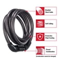 thumbnail image 3 of Bike Lock Master Lock 8143T, combinación predeterminada, 1,2 m, paquete de 2, 3 of 6