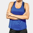 thumbnail image 2 of Camiseta sin mangas de yoga de color liso para mujer - Poliéster, secado rápido UPF50+, tiras reflectantes, camiseta deportiva con espalda nadadora, 2 of 4