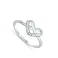 thumbnail image 4 of White CZ Criss Cross Love Heart Knot Ring .925 Sterling Silver Band Jewelry Female Size 4, 4 of 4