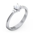 thumbnail image 3 of Birthstone Heart Ring with Shoulder Accents - Cubic Zirconia / White Topaz (April), 3 of 4
