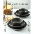 thumbnail image 3 of Stoneware Soup Bowls, 24 oz Cereal Bowls Set of 6 for Kitchen, Ceramic Bowls Set for Oatmeal, Dessert, Noodle, Cute Bowls Set for Gift, Dishwasher Microwave Oven Safe, Matte Black, 3 of 7