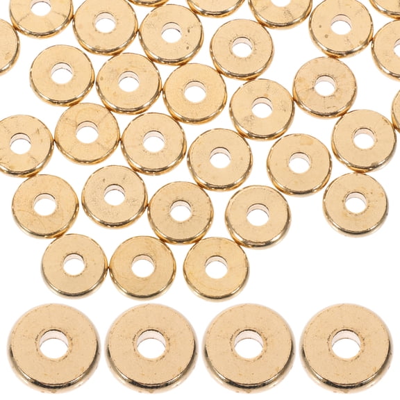 Tineasur 100Pcs Copper Flat Beads for Jewelry Making Supplies, Craft Beads for Bracelets, Necklaces, and Accessories