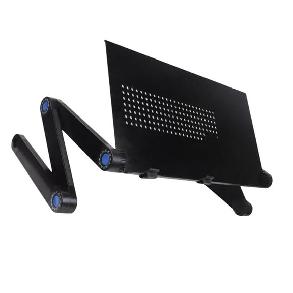 FENGGUIQU Black Metal Folding Study Table for Bed - Portable Laptop Desk, Ideal for Home, Dormitory, and School Use