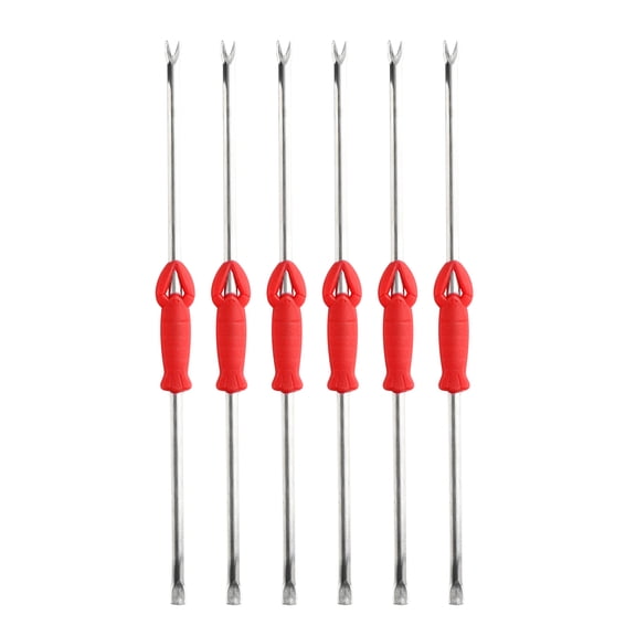 Cook with Color 6-Piece Crab Leg Forks and Picks Set, Dual-Ended Seafood Tools, Stainless Steel, Dishwasher Safe