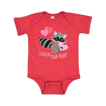 

Inktastic Stealin Your Heart Cute Raccoon Gift Baby Boy or Baby Girl Bodysuit