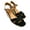 Black, variant on Ladies Maey Lee Espadrille Wedge Sandal (Black, 10)